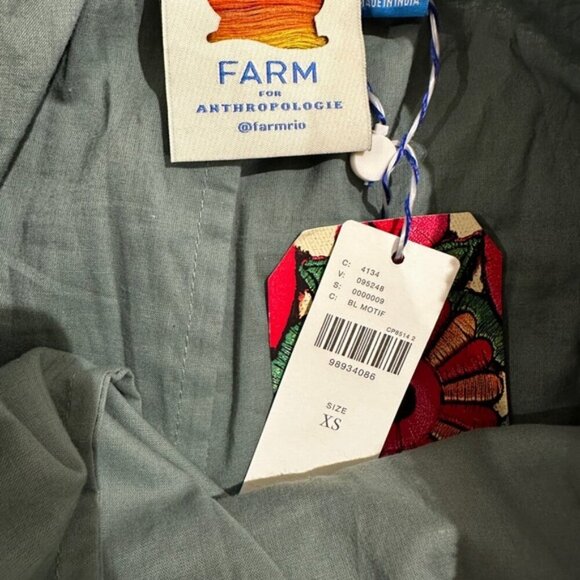 NWT Farm‎ Rio x Anthropologie Puff-Sleeve Square-Neck Romper XS - Picture 8 of 9